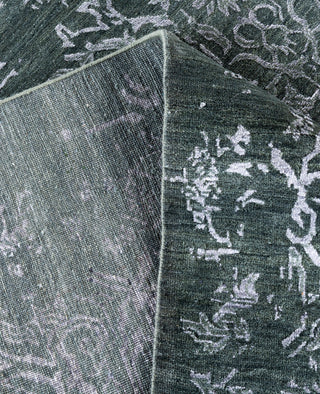 Traditional Abstarct Wool, Silk Hand Knotted Green Area Rug 9' 1" x 12' 4"