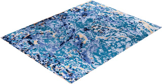 Contemporary Abstarct Wool, Silk Hand Knotted Green Area Rug 9' 3" x 11' 10"