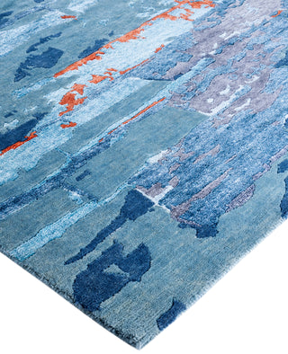 Contemporary Abstarct Wool, Silk Hand Knotted Gray Area Rug 8' 3" x 10' 3"