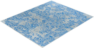 Traditional Ikat Hand Knotted Abstract Silk & Wool Blend Beige Area Rug 8' 1" x 9' 10"