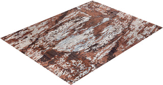 Traditional Ikat Hand Knotted Abstract Silk & Wool Blend Brown Area Rug 9' 2" x 12' 0"