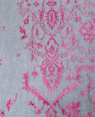 Traditional Abstarct Wool, Silk Hand Knotted Gray Area Rug 9' 2" x 12' 1"