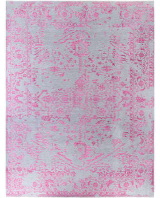 Traditional Abstarct Wool, Silk Hand Knotted Gray Area Rug 9' 2" x 12' 1"