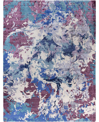 Contemporary Abstarct Wool, Silk Hand Knotted Gray Area Rug 9' 3" x 12' 1"