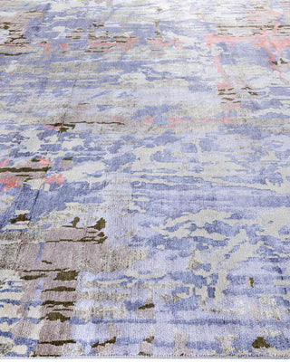 Traditional Ikat Hand Knotted Abstract Silk & Wool Blend Beige Area Rug 9' 2" x 12' 3"