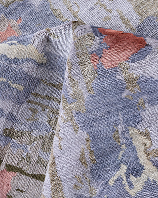 Traditional Ikat Hand Knotted Abstract Silk & Wool Blend Beige Area Rug 9' 2" x 12' 3"