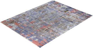 Traditional Ikat Hand Knotted Abstract Silk & Wool Blend Beige Area Rug 9' 2" x 12' 3"