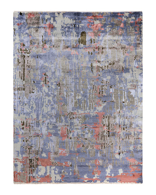 Traditional Ikat Hand Knotted Abstract Silk & Wool Blend Beige Area Rug 9' 2" x 12' 3"