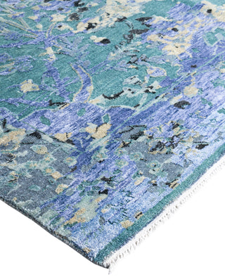 Traditional Abstarct Wool, Silk Hand Knotted Green Area Rug 9' 1" x 12' 4"