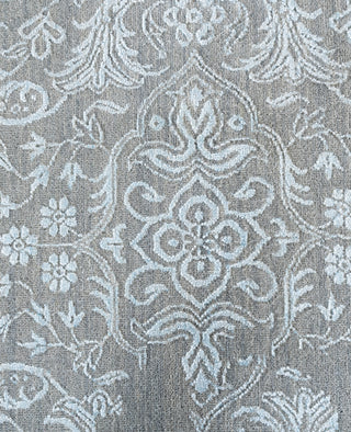 Traditional Abstarct Wool, Silk Hand Knotted Gray Area Rug 9' 0" x 12' 3"