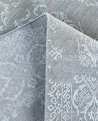 Traditional Abstarct Wool, Silk Hand Knotted Gray Area Rug 9' 0" x 12' 3"