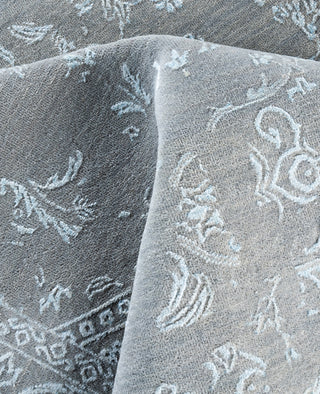Traditional Abstarct Wool, Silk Hand Knotted Gray Area Rug 9' 0" x 12' 3"