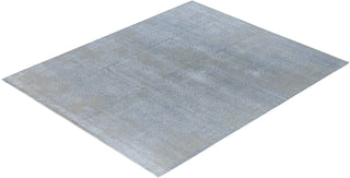 Traditional Ikat Hand Knotted Floral Silk & Wool Blend Gray Area Rug 8' 0" x 9' 8"