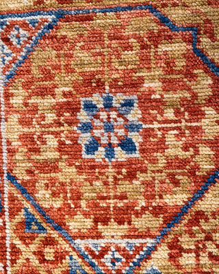 Contemporary Modern Hand Knotted Floral Wool Rust Area Rug 8' 1" x 10' 3"