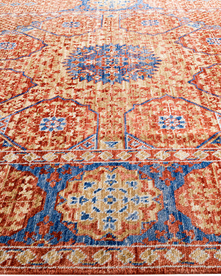 Contemporary Modern Hand Knotted Floral Wool Rust Area Rug 8' 1" x 10' 3"