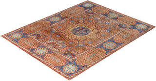 Contemporary Modern Hand Knotted Floral Wool Rust Area Rug 8' 1" x 10' 3"