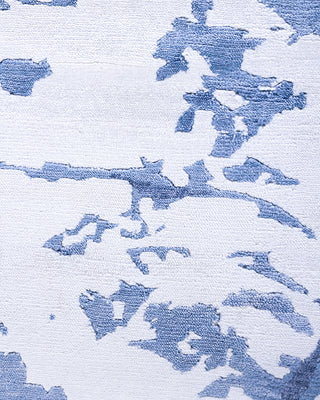 Contemporary Modern Hand Knotted Abstract Silk Ivory Area Rug 8' 1" x 10' 1"