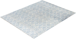 Traditional Ikat Hand Knotted Floral Wool Gray Area Rug 8' 2" x 10' 2"