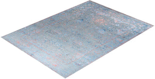 Traditional Ikat Hand Knotted Abstract Silk & Wool Blend Gray Area Rug 9' 0" x 12' 1"