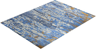 Contemporary Modern Hand Knotted Abstract Silk & Wool Blend Ivory Area Rug 9' 2" x 12' 3"