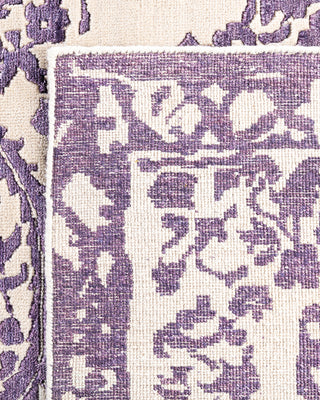 Traditional Ikat Hand Knotted Abstract Silk & Wool Blend Beige Area Rug 8' 1" x 10' 0"
