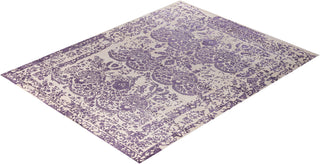 Traditional Ikat Hand Knotted Abstract Silk & Wool Blend Beige Area Rug 8' 1" x 10' 0"