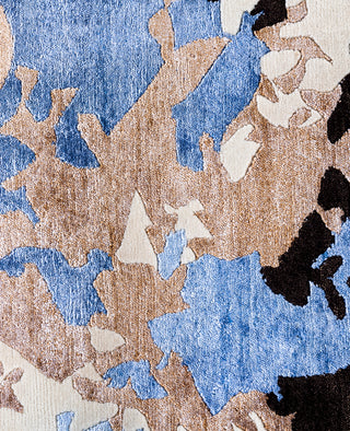 Contemporary Abstarct Wool, Silk Hand Knotted Gray Area Rug 9' 2" x 12' 1"