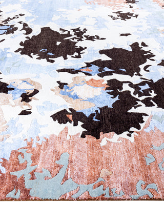 Contemporary Abstarct Wool, Silk Hand Knotted Gray Area Rug 9' 2" x 12' 1"