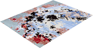Contemporary Abstarct Wool, Silk Hand Knotted Gray Area Rug 9' 2" x 12' 1"