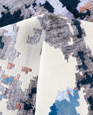 Contemporary Abstarct Wool, Silk Hand Knotted Brown Area Rug 9' 2" x 12' 2"