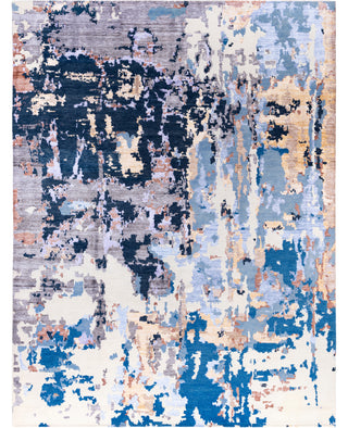 Contemporary Abstarct Wool, Silk Hand Knotted Brown Area Rug 9' 2" x 12' 2"