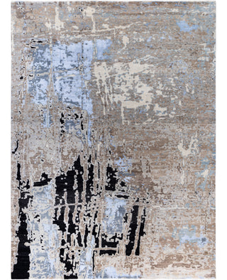 Traditional Abstarct Wool, Silk Hand Knotted Brown Area Rug 9' 1" x 12' 0"