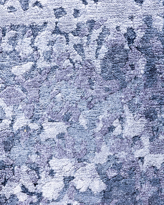 Contemporary Modern Hand Knotted Abstract Silk Gray Area Rug 8' 2" x 9' 10"