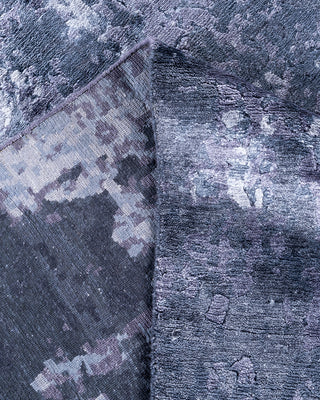 Contemporary Modern Hand Knotted Abstract Silk Gray Area Rug 8' 2" x 9' 10"