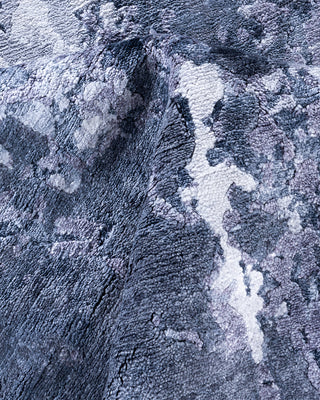 Contemporary Modern Hand Knotted Abstract Silk Gray Area Rug 8' 2" x 9' 10"