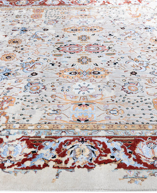 Traditional Abstarct Wool, Silk Hand Knotted Gray Area Rug 8' 2" x 10' 1"