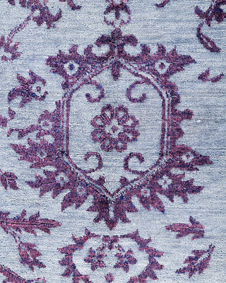 Traditional Ikat Hand Knotted Abstract Silk & Wool Blend Gray Area Rug 9' 1" x 12' 1"