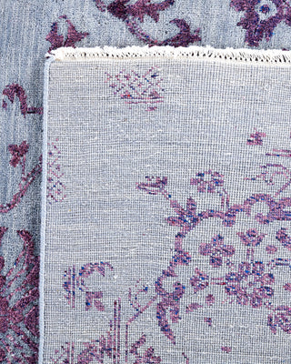 Traditional Ikat Hand Knotted Abstract Silk & Wool Blend Gray Area Rug 9' 1" x 12' 1"