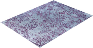 Traditional Ikat Hand Knotted Abstract Silk & Wool Blend Gray Area Rug 9' 1" x 12' 1"