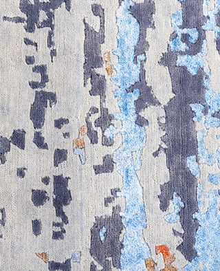 Contemporary Abstarct Wool, Silk Hand Knotted Gray Area Rug 7' 10" x 9' 10"