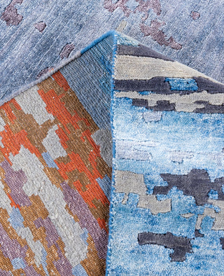 Contemporary Abstarct Wool, Silk Hand Knotted Gray Area Rug 7' 10" x 9' 10"
