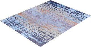 Contemporary Abstarct Wool, Silk Hand Knotted Gray Area Rug 7' 10" x 9' 10"