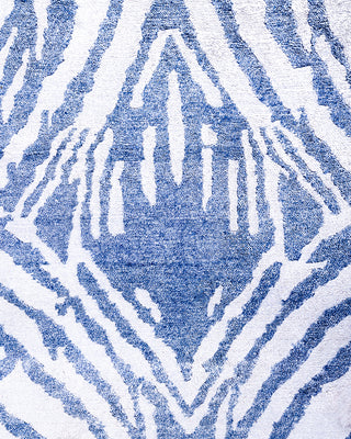 Contemporary Modern Hand Knotted Abstract Silk Ivory Area Rug 9' 1" x 12' 3"