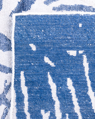 Contemporary Modern Hand Knotted Abstract Silk Ivory Area Rug 9' 1" x 12' 3"
