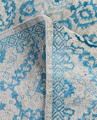 Traditional Floral Wool, Silk Hand Knotted Beige Area Rug 8' 2" x 9' 10"