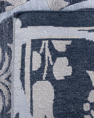 Contemporary Modern Hand Knotted Geometric Silk White Area Rug 9' 0" x 12' 3"