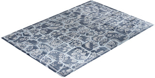 Contemporary Modern Hand Knotted Geometric Silk White Area Rug 9' 0" x 12' 3"