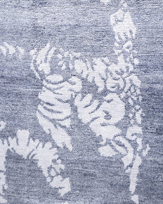 Contemporary Modern Hand Knotted Abstract Silk Ivory Area Rug 9' 2" x 12' 1"