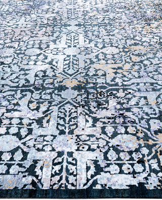 Traditional Abstarct Silk, Wool Hand Knotted Gray Area Rug 8' 1" x 10' 0"