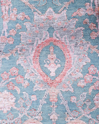 Traditional Ikat Hand Knotted Abstract Silk & Wool Blend Gray Area Rug 8' 1" x 10' 4"